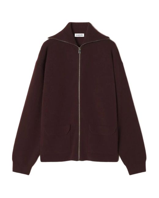 Lanvin Purple Zip-Fastening Cashmere Cardigan for men