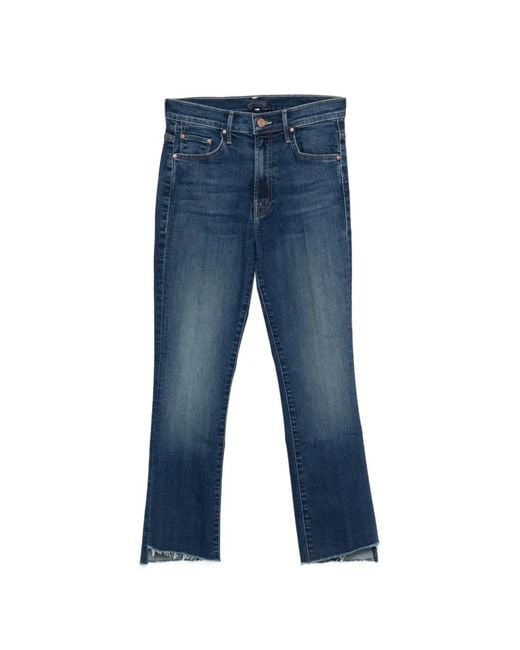 Mother Blue The Insider Crop Step Fray Jeans