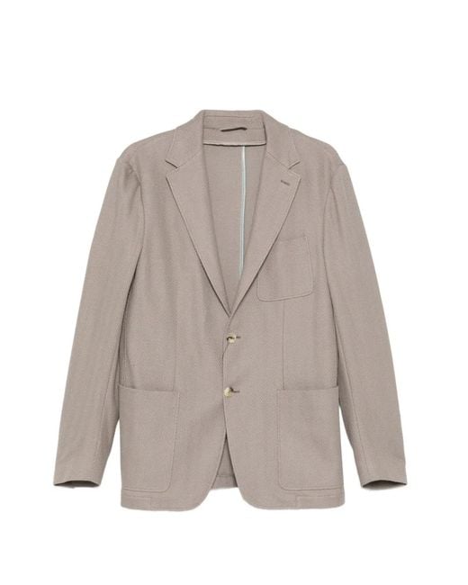 Canali Gray Herringbone Blazer for men