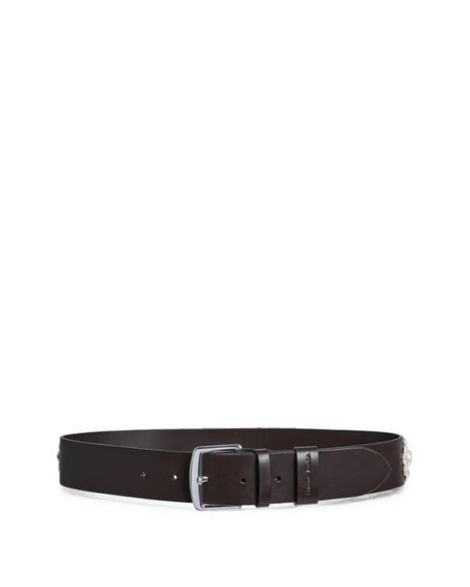 Simone Rocha White Crystal-Embellished Leather Belt