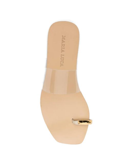 MARIA LUCA White Transparent-Strap Toe-Ring Sandals