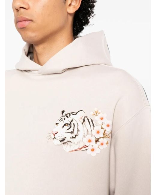 Melt White Graphic-Print Hoodie for men