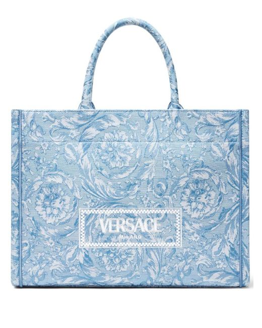 Versace Blue Barocco Athena Handtasche