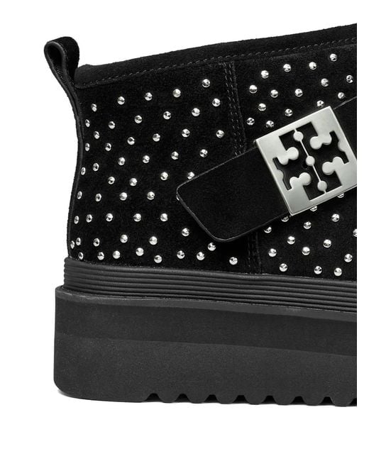 Tory Burch Black Mellow Suede Platform Ankle Boots