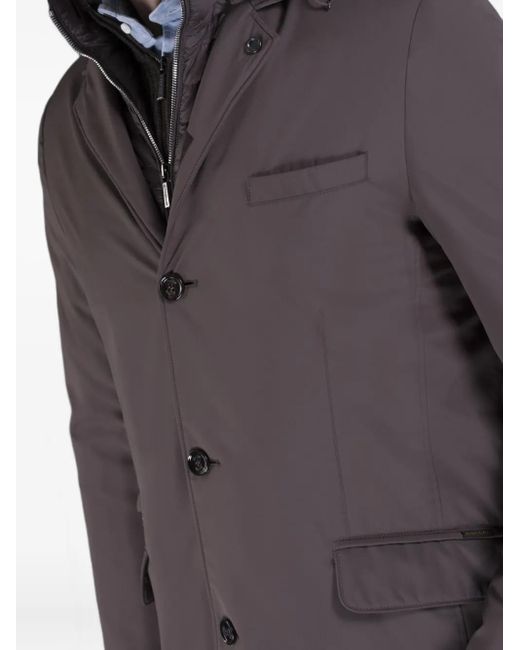 Cappotto Monopetto Con Cappuccio di Moorer in Gray da Uomo