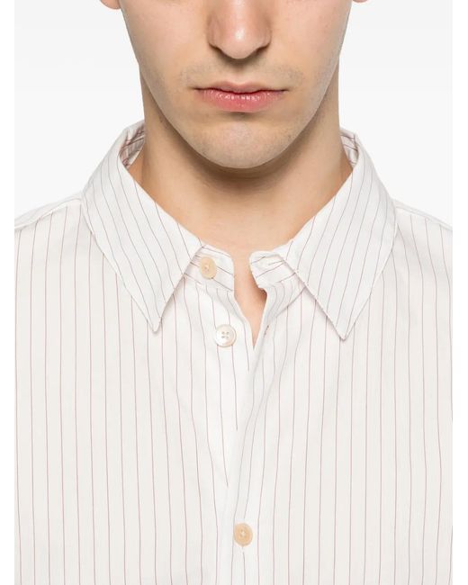 A Kind Of Guise White Chemise Rayée Gusto À Manches Longues for men