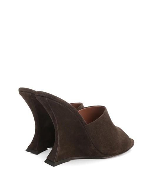 Paris Texas Brown Nina Sculpted-Heel Suede Sandals