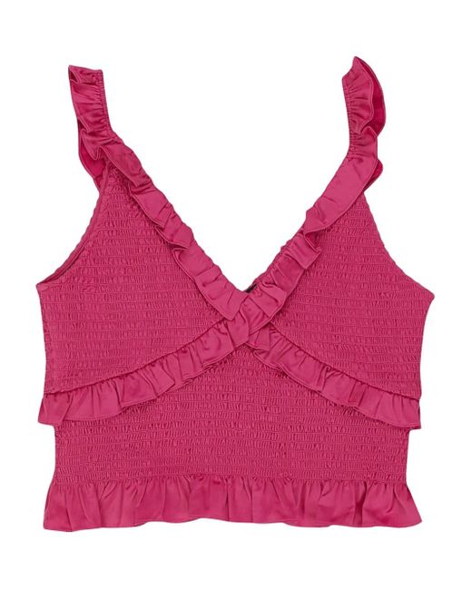 CALLIPYGIAN Pink Smocked Top