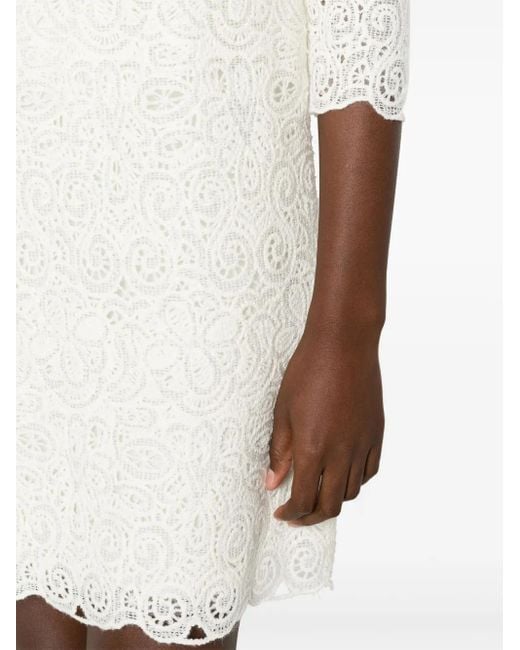 Ermanno Scervino White Wool Blend Short Dress