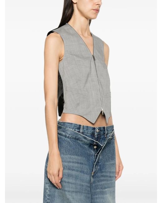 Alexander Wang Gray Tailored Vest With Wraparound Zipper