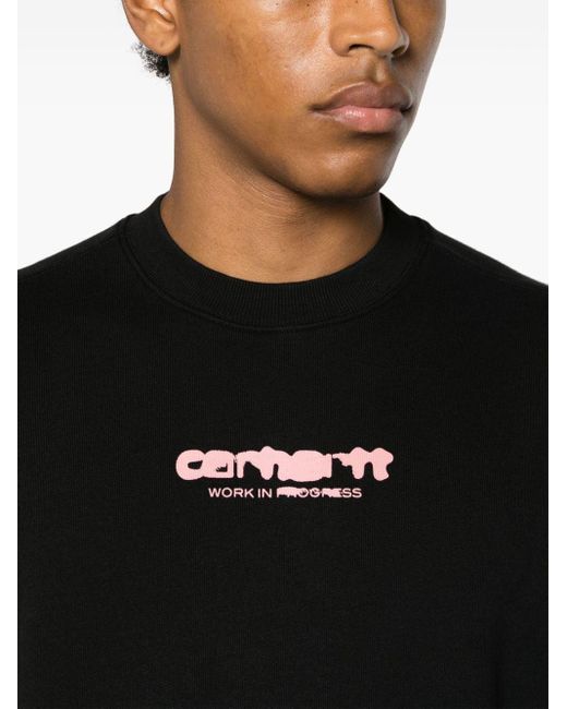 メンズ Carhartt 2023 プレオウンド ロゴ スウェットシャツ Black