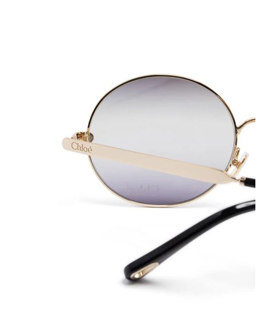 Chloé Metallic Round-Frame Sunglasses