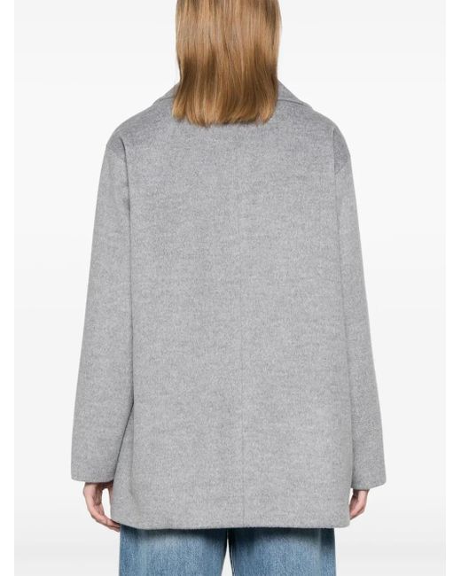 Herno Gray Virgin Wool Peacoat