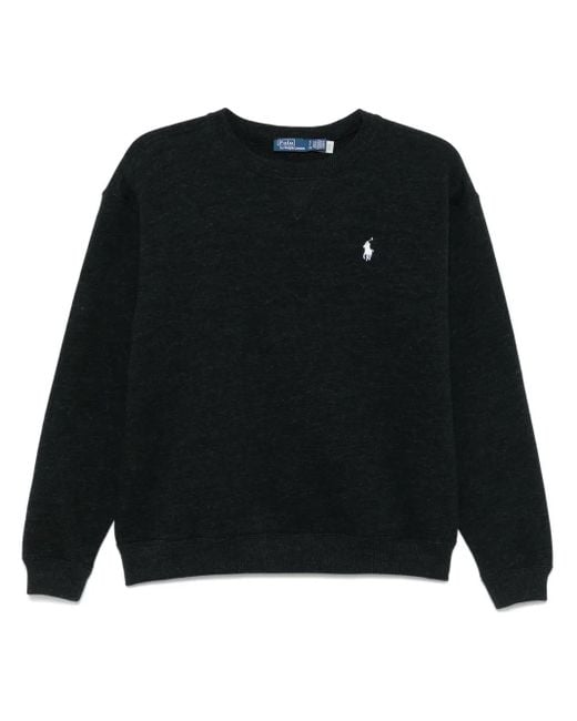 Polo Ralph Lauren Black Polo Pony-Embroidered Sweatshirt