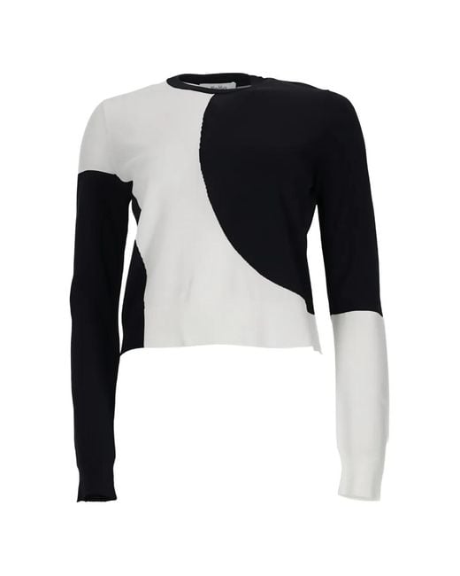 Max Mara Black Colour-Block Intarsia-Knit Sweater