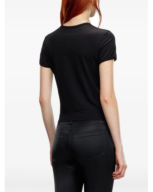 DIESEL T-Shirt Met Logoplakkaat in het Black