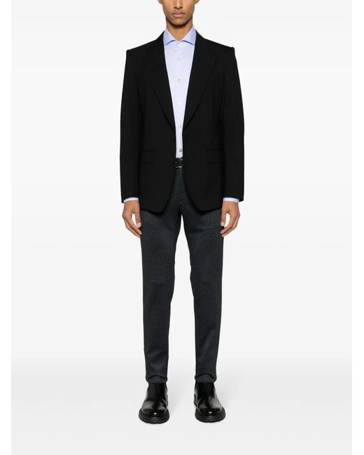 Incotex Blue Houndstooth-Pattern Tailored Trousers for men