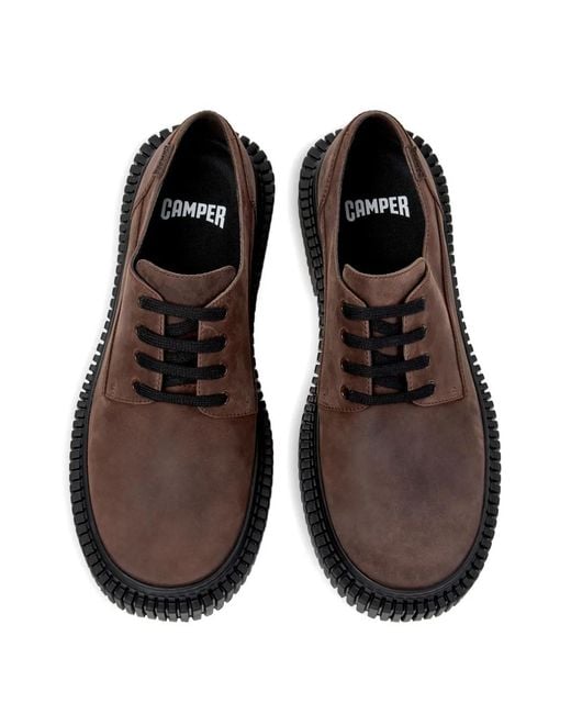 Stringate Con Punta Tonda di Camper in Brown da Uomo