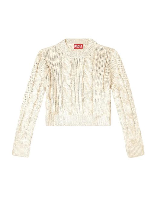 DIESEL White "Miccha" Round Neck Sweater