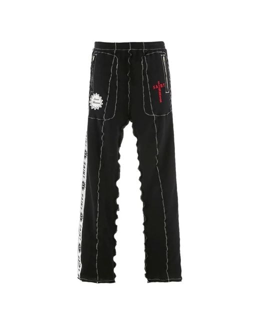 SAINT Mxxxxxx Black X A Love Moment Pantalon À Détails De Coutures for men