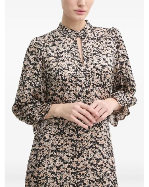 Vestido midi con estampado floral Bruuns Bazaar de color Gray