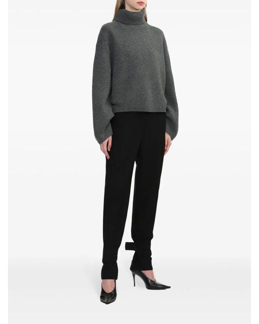 Totême  Gray Wool Turtle-Neck Jumper