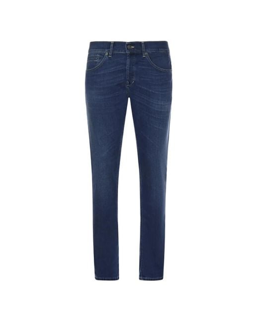 Dondup Blue Contrast-Stitch Jeans for men