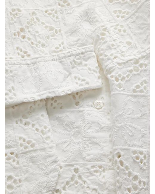 JJXX White Broderie-Anglaise Patchwork Shirt