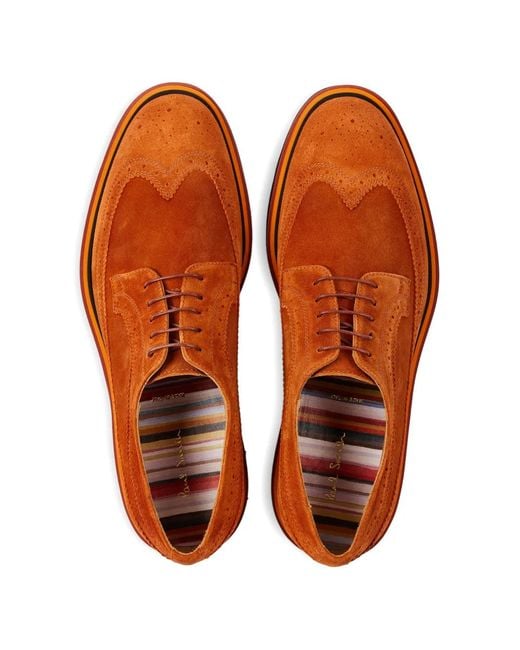 Paul Smith Orange Count Suede Brogues for men