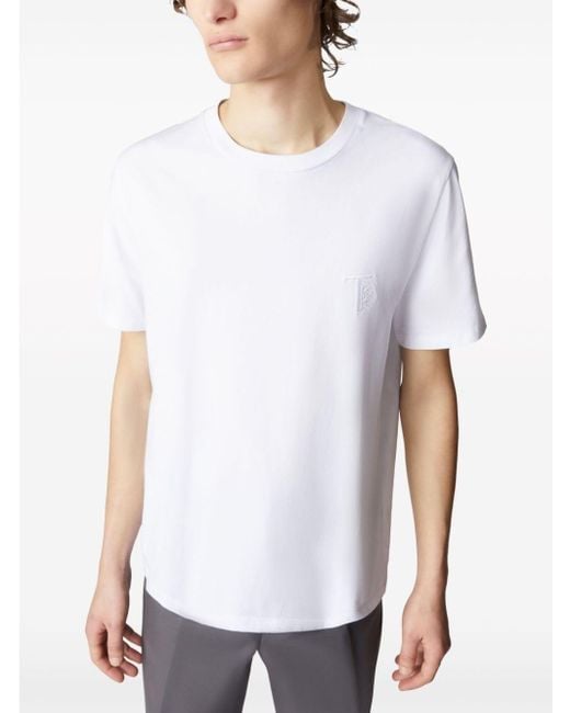 Camiseta con logo bordado Tod's de hombre de color White
