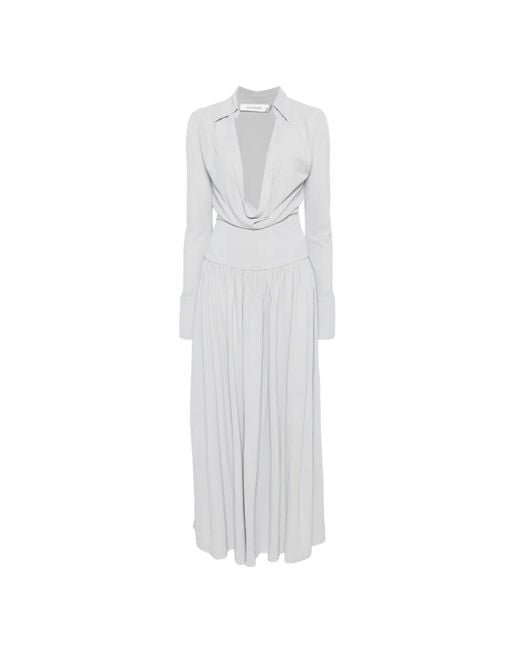 AYA MUSE White Draped Maxi Dress