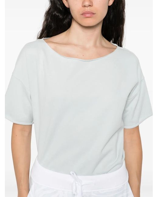 Juvia White Cotton-Blend T-Shirt