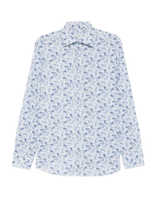 Etro Blue Paisley Shirt for men