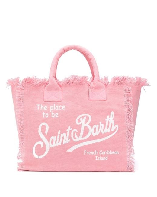 Mc2 Saint Barth Pink Shopper mit Logo-Print