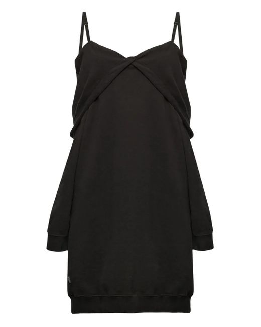 MM6 by Maison Margiela Black Sleeveless Twisted Mini Dress