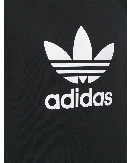 Adidas Black French Terry Trefoil Crewneck for men