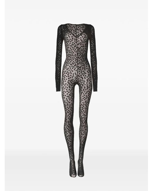 Wolford Black Polka Dot Catsuit
