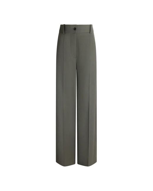 Patou Green Flared Pressed-Crease Trousers