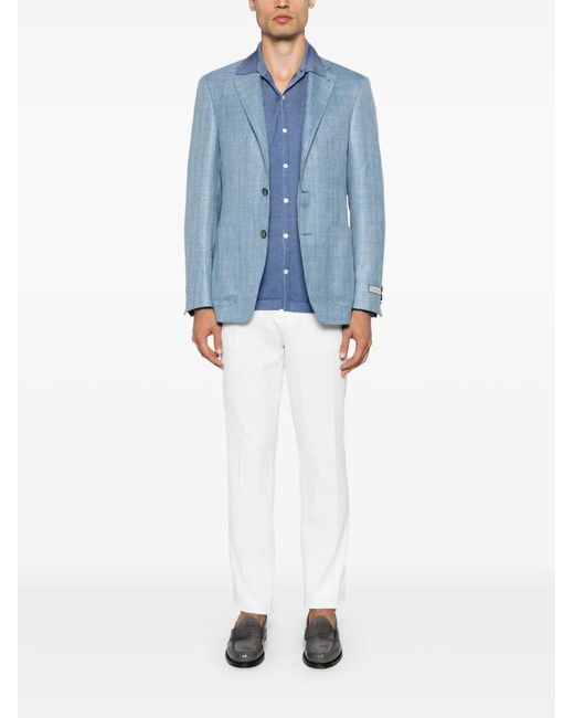 Canali Blue Interwoven Blazer for men