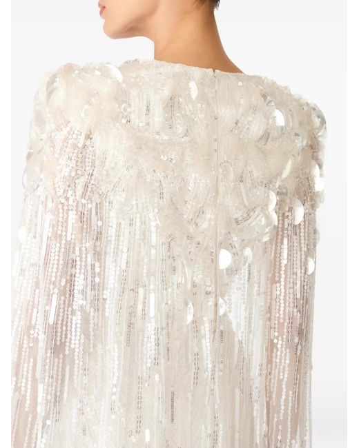 Jenny Packham White Lady Love Sequin-Embellished Mini Dress