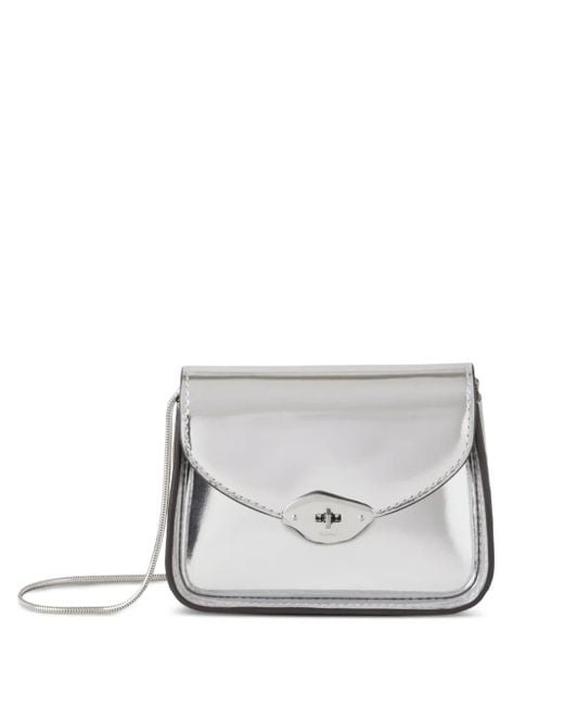 Mulberry Lana メタリック フラップ ショルダーバッグ ミニ White