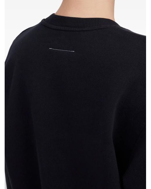 MM6 by Maison Margiela Black Printed Cotton Sweatshirt