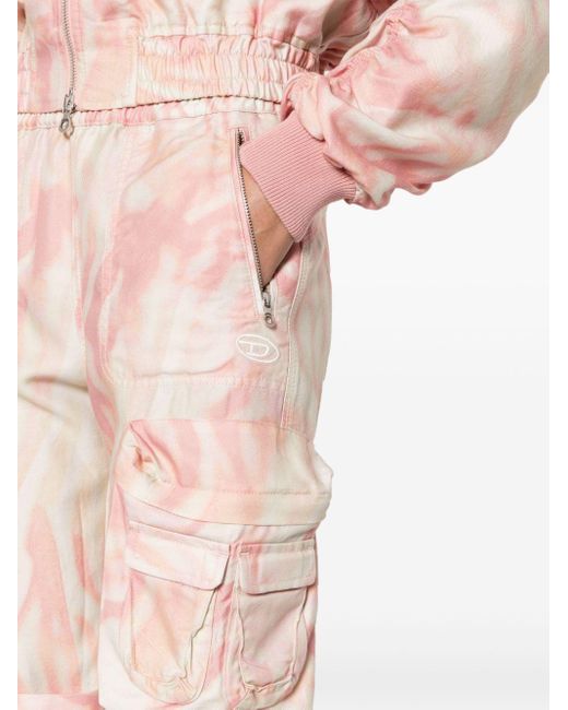 Pantalones cargo con estampado de cebra DIESEL de color Pink