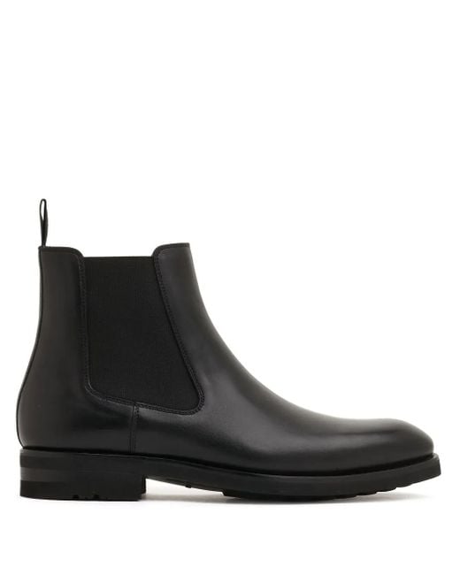 Magnanni Shoes Black Elasticated-Panel Chelsea Boots for men