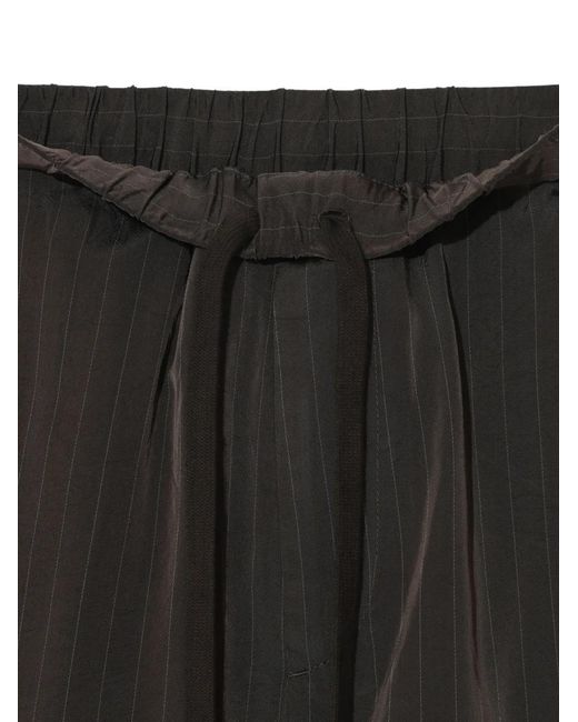 Undercover Black Pinstripe Logo-Embroidered Shorts for men