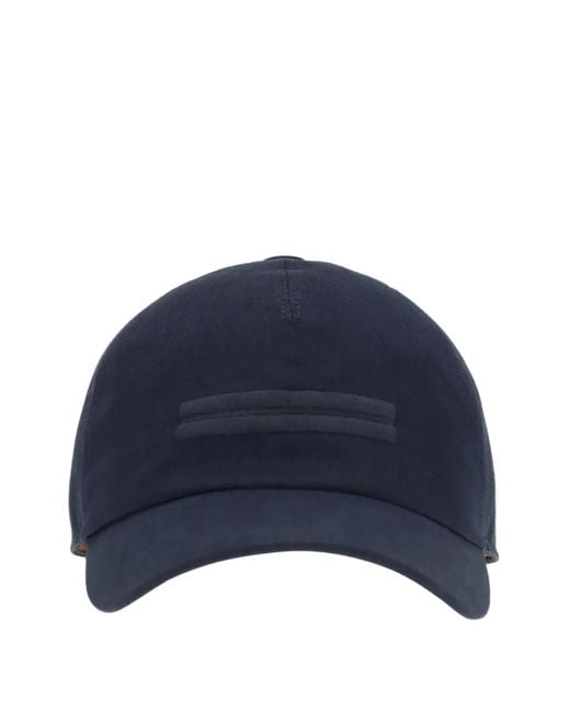 Zegna Blue Oasi Lino Baseball Cap for men