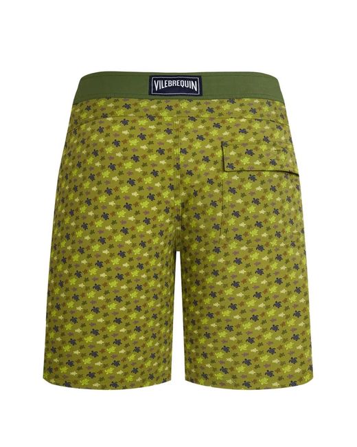 Vilebrequin Green Turtle-Pattern Swim Shorts for men