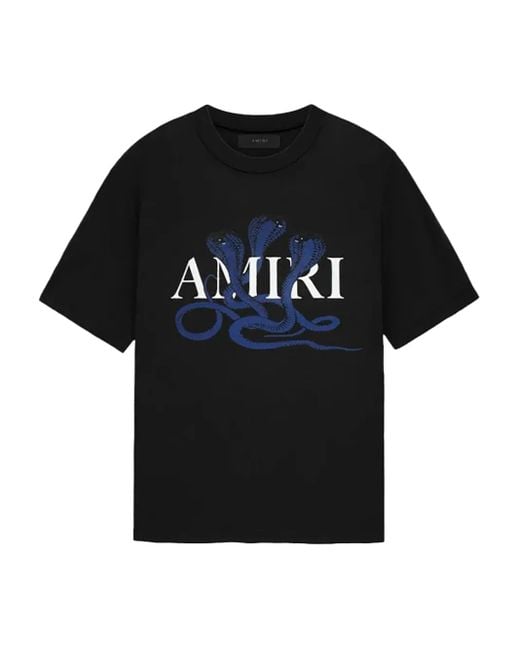 Amiri Glitte Snake T-Shirt Met Logoprint in het Black voor heren