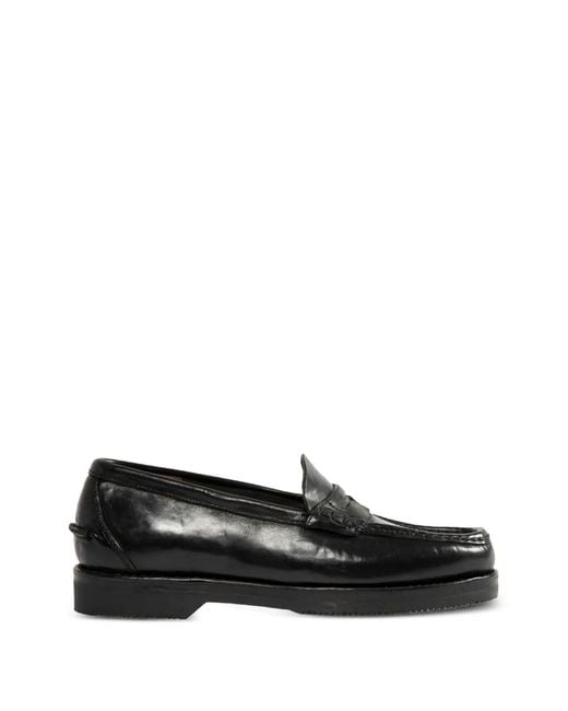 Visvim Black Fabro-Folk Leather Loafers for men