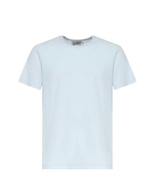 Mc2 Saint Barth Blue T-Shirt Gary À Logo Brodé for men